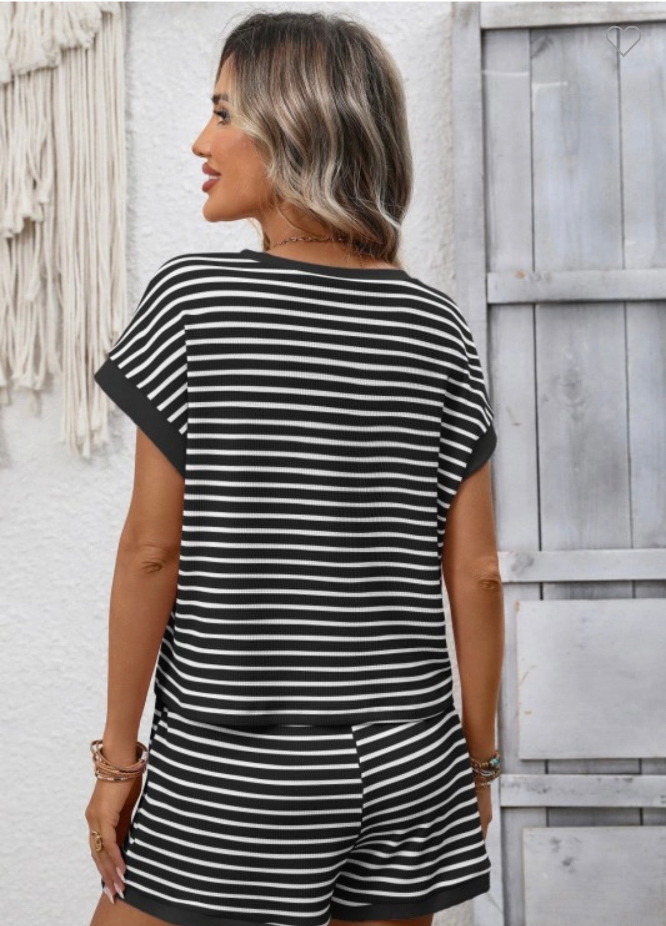 Striped Two Piece Casual Summer Set