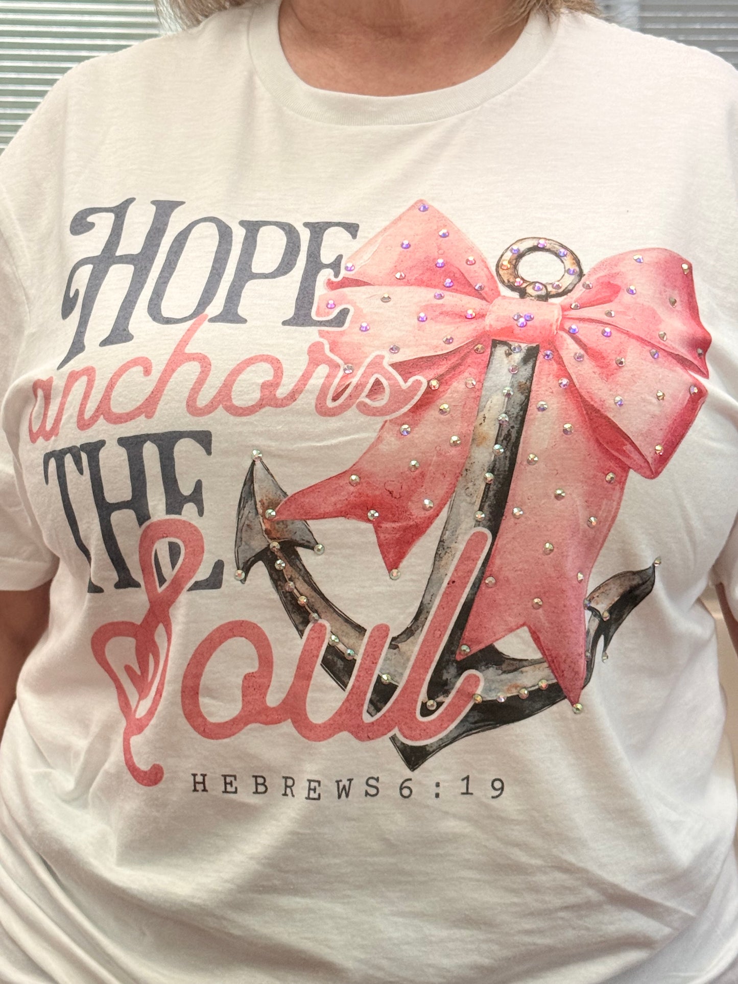 Hope Anchors the Soul T-Shirt with Bling