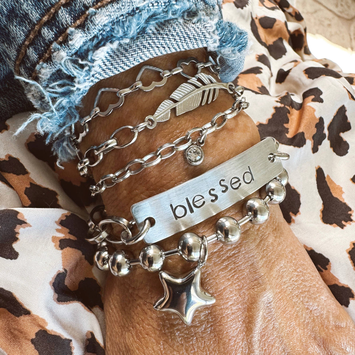 Hand Stamped Blessed Bracelet