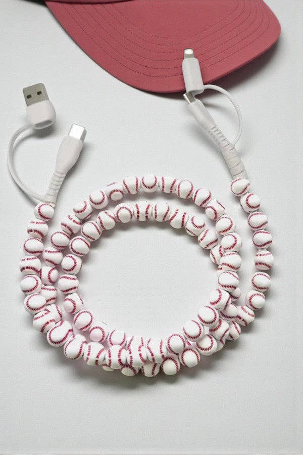 Baseball Beaded Cord Charger