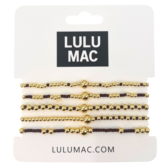 LuluMac Maroon Bead Bracelet