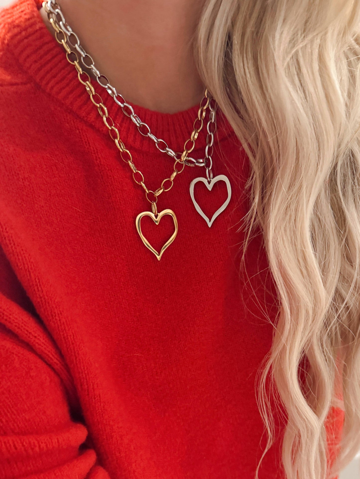 LARGE OPEN HEART NECKLACE