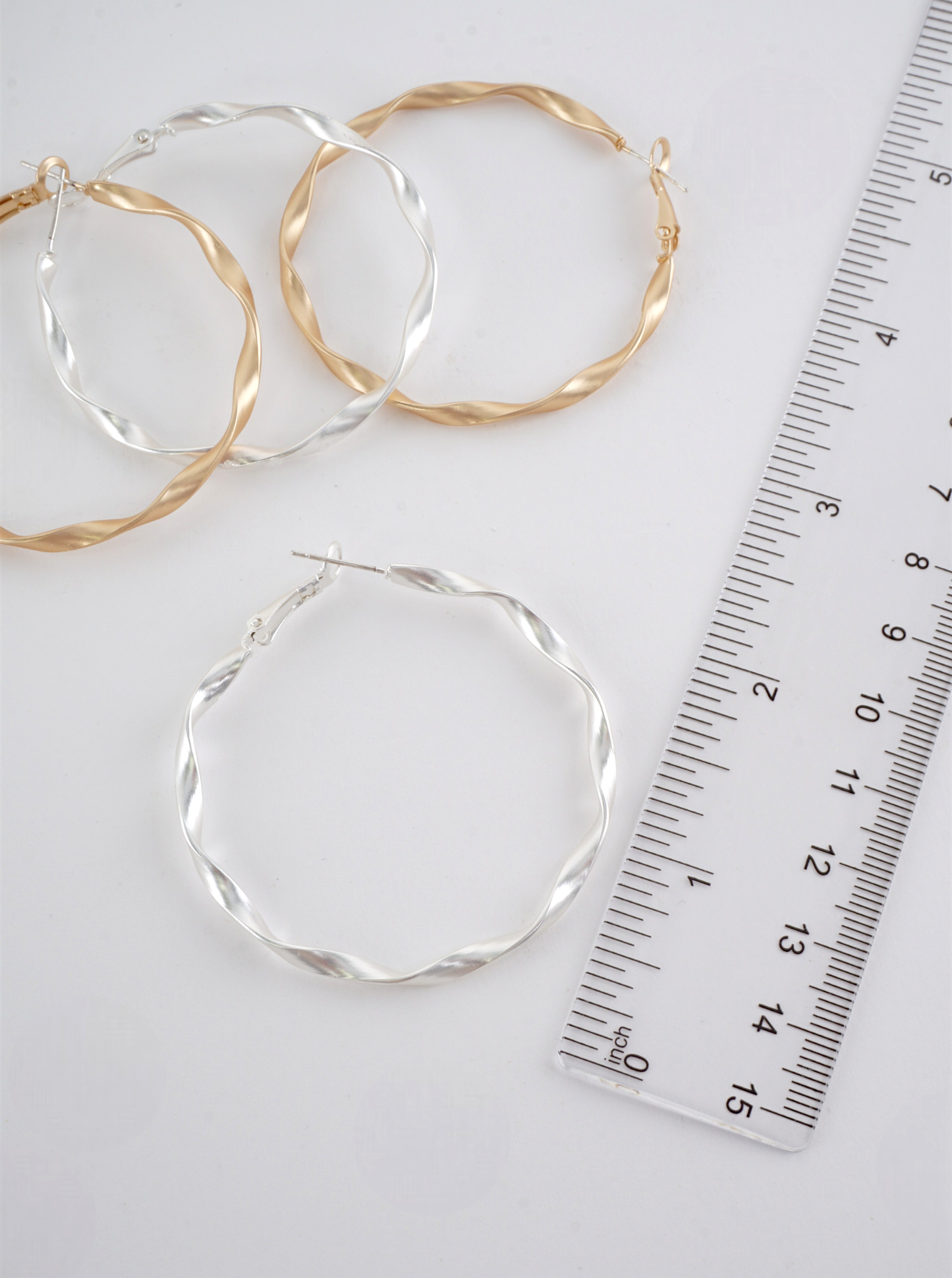 Large Geometric Matte Hoop Earrings