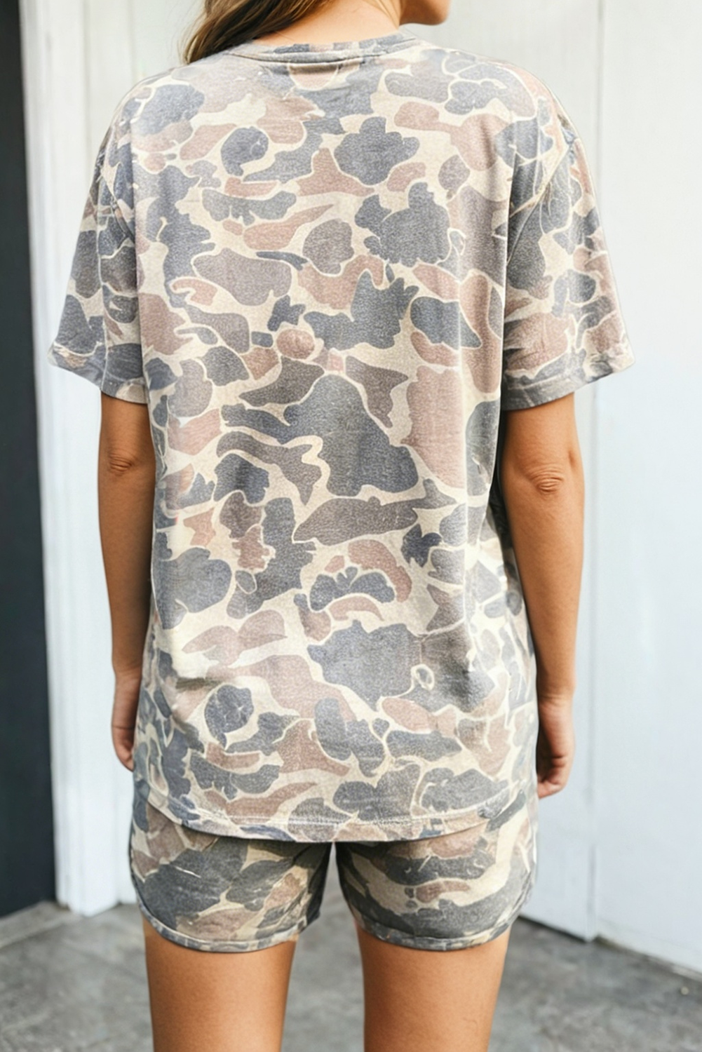 LAS Camouflage Print Tee and Shorts