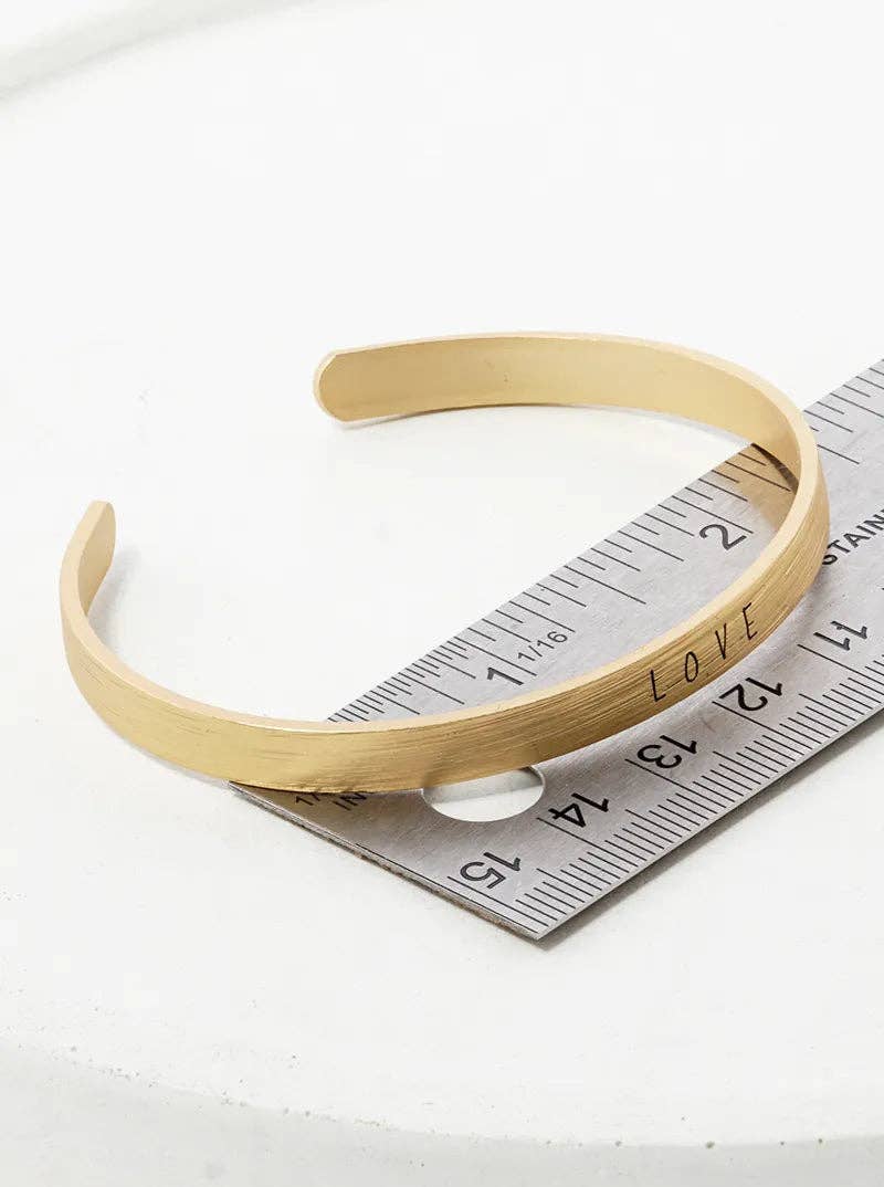 Love Engraved Inspirational Cuff Bracelet