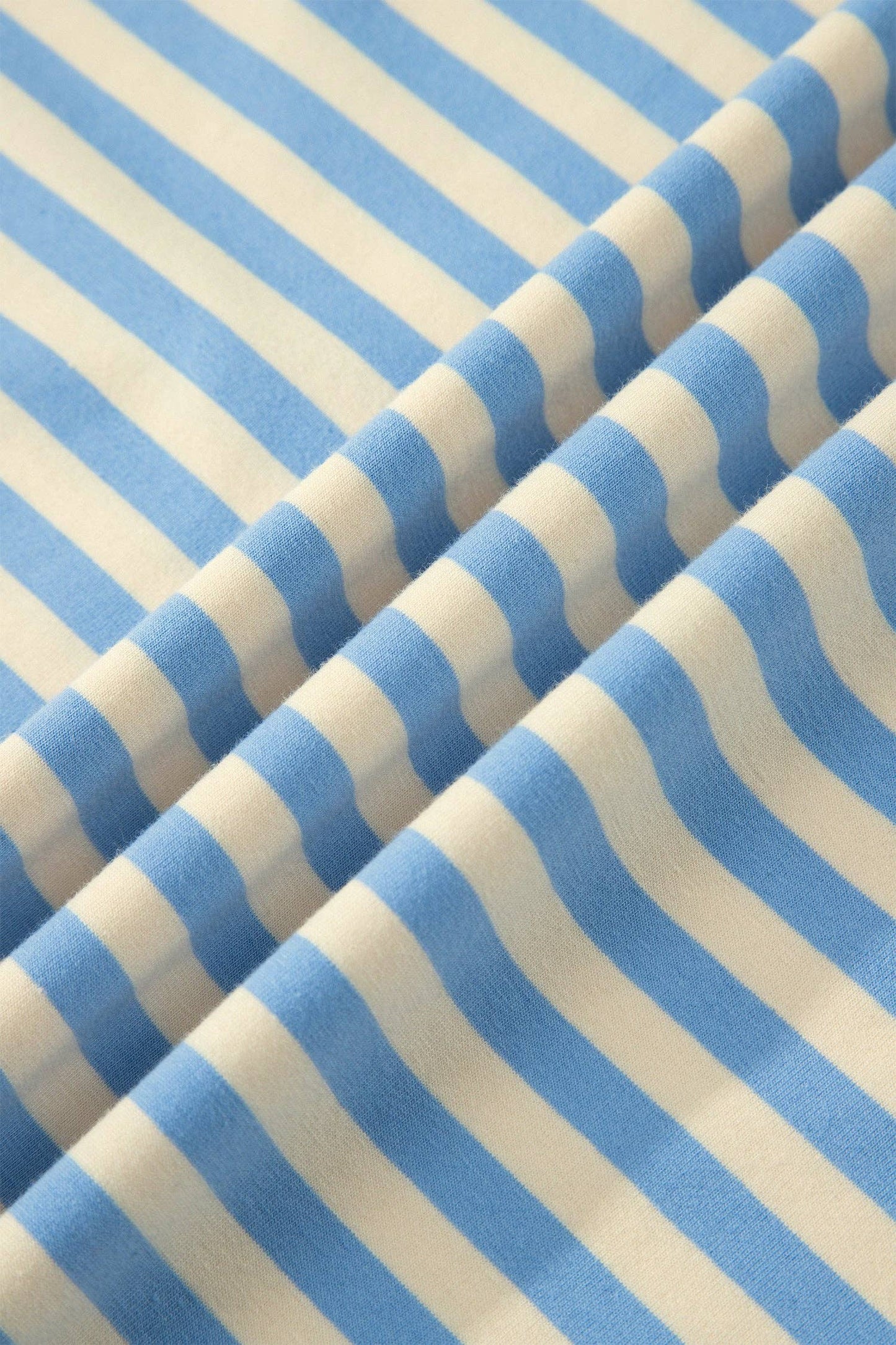 LALA LOO Plus Size Stripe Contrast Crew Neck Tee