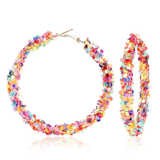 Cute Funfetti Style Hoop Earrings for Women