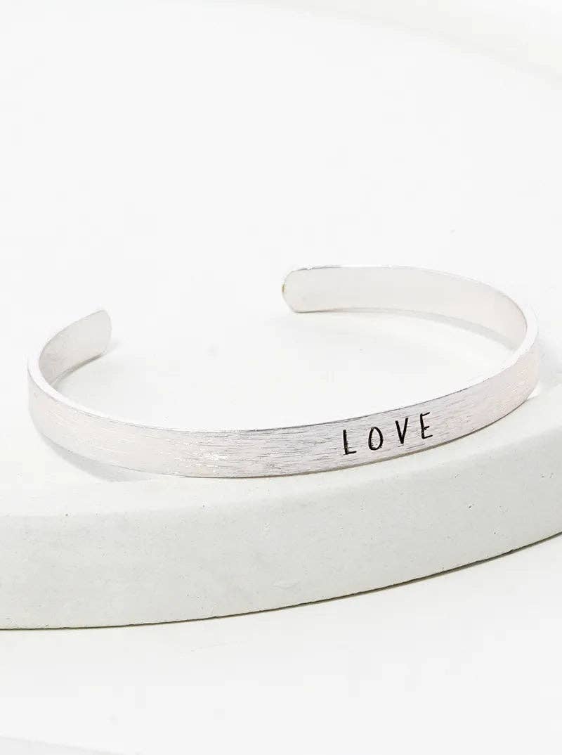 Love Engraved Inspirational Cuff Bracelet