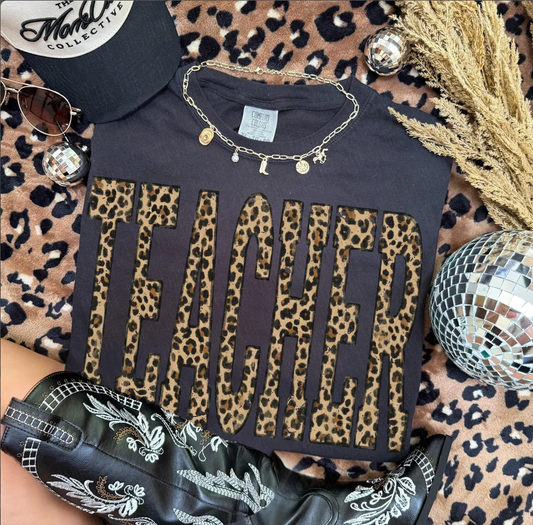 Leopard Teacher Graphic Tee | Animal Print Teacher