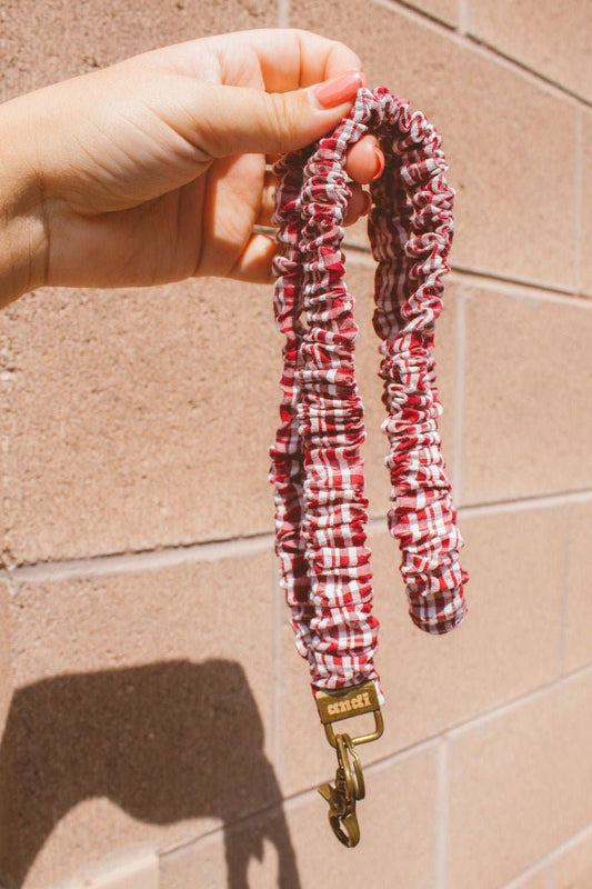 Maroon Checked Lanyard