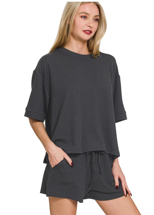 Ribbed Short Set