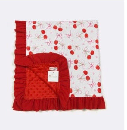 Cherry Baby Girl Minky Blanket