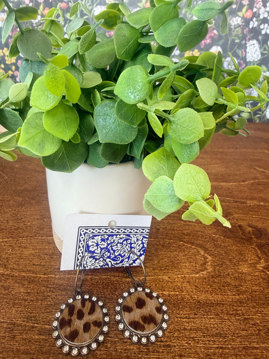 Leopard Bling Earrings