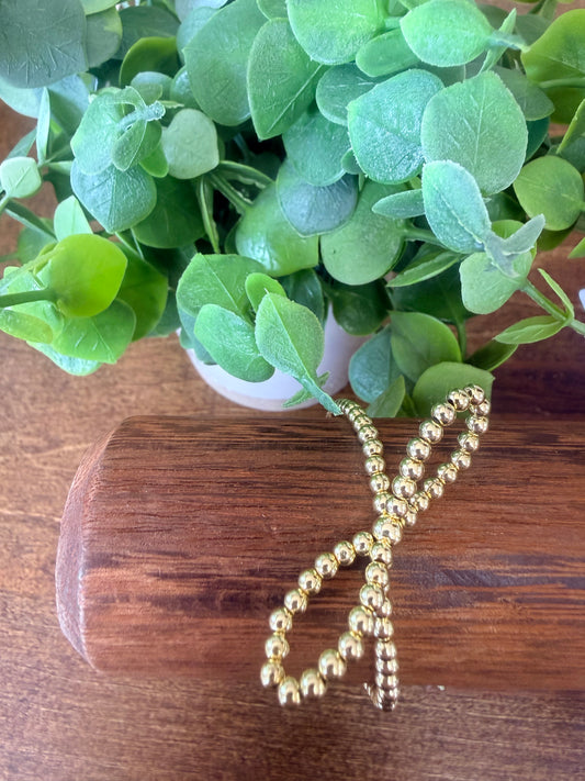 Gold Bead Bow Bracelet