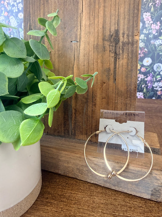 Gold Hoops with Knot