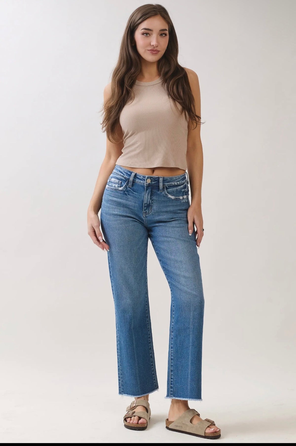 Denim Days High Rise Straight w Raw Hem
