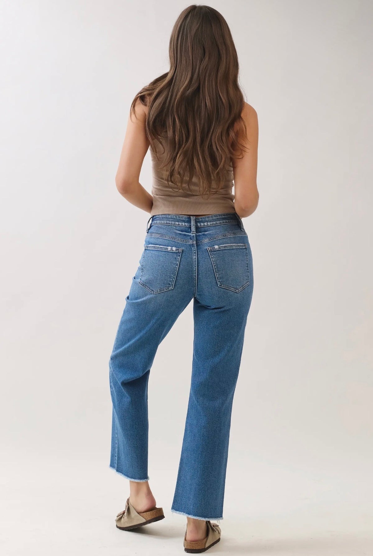 Denim Days High Rise Straight w Raw Hem