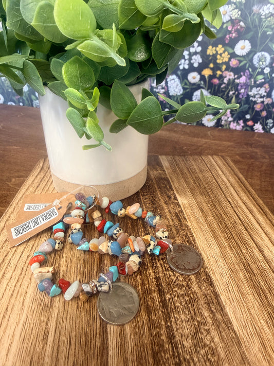 Sandra Ling Designs - Multi Color Buffalo Nickel Bracelet