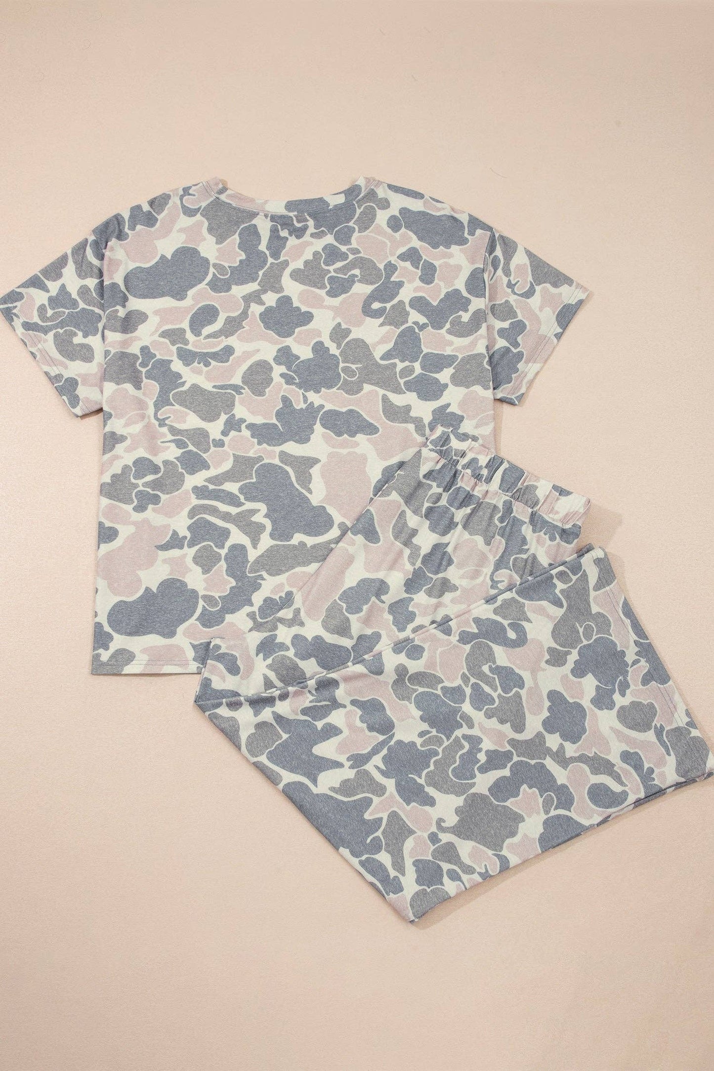 LALA LOO Plus Size Camo Top & Wide Leg Pants Set