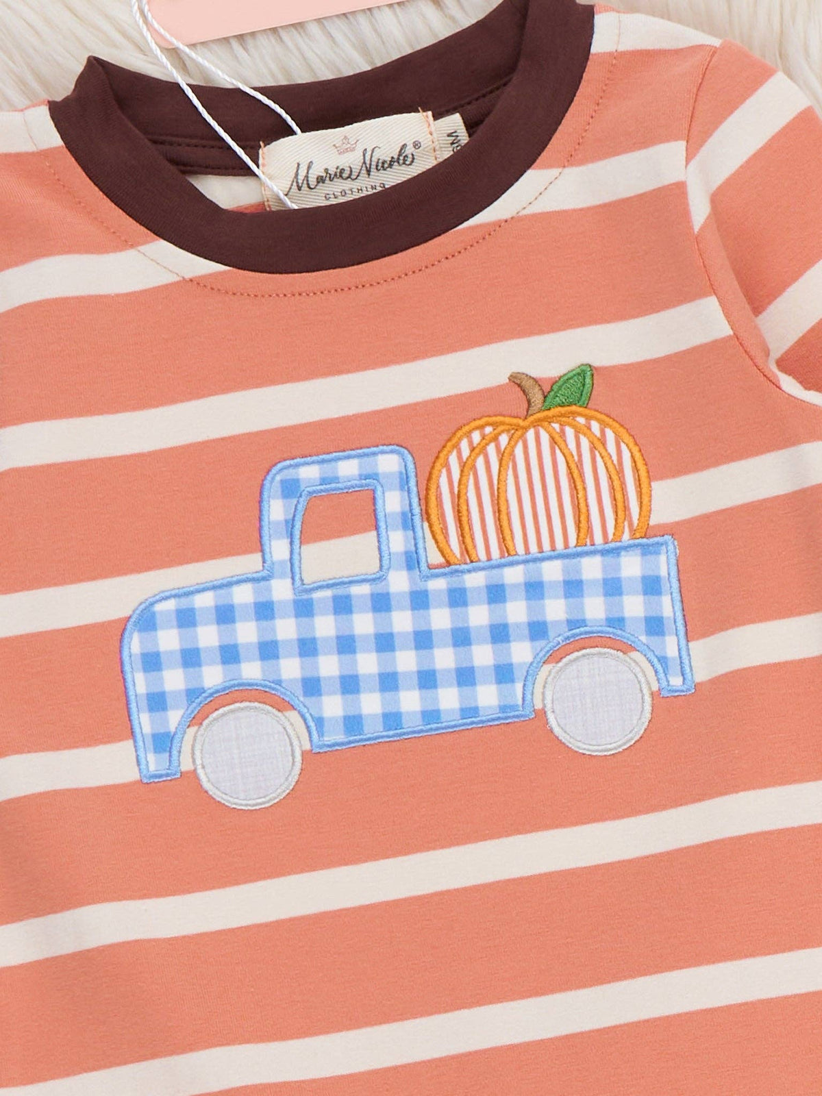 Pumpkin Patch Pickup Embroidered Cotton Romper