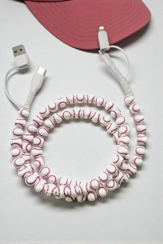 Baseball Beaded Cord Charger