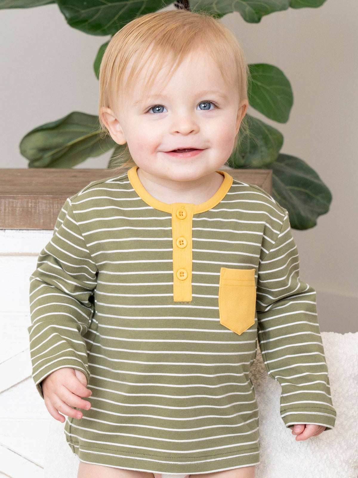 Bloomberry Fields Olive Elbow Patch Pocket Shirt