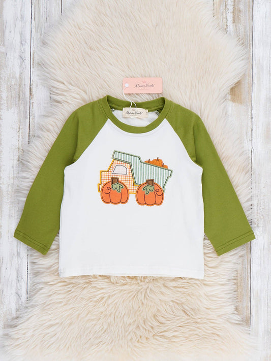 Pumpkin Hauler Crew Embroidered Top