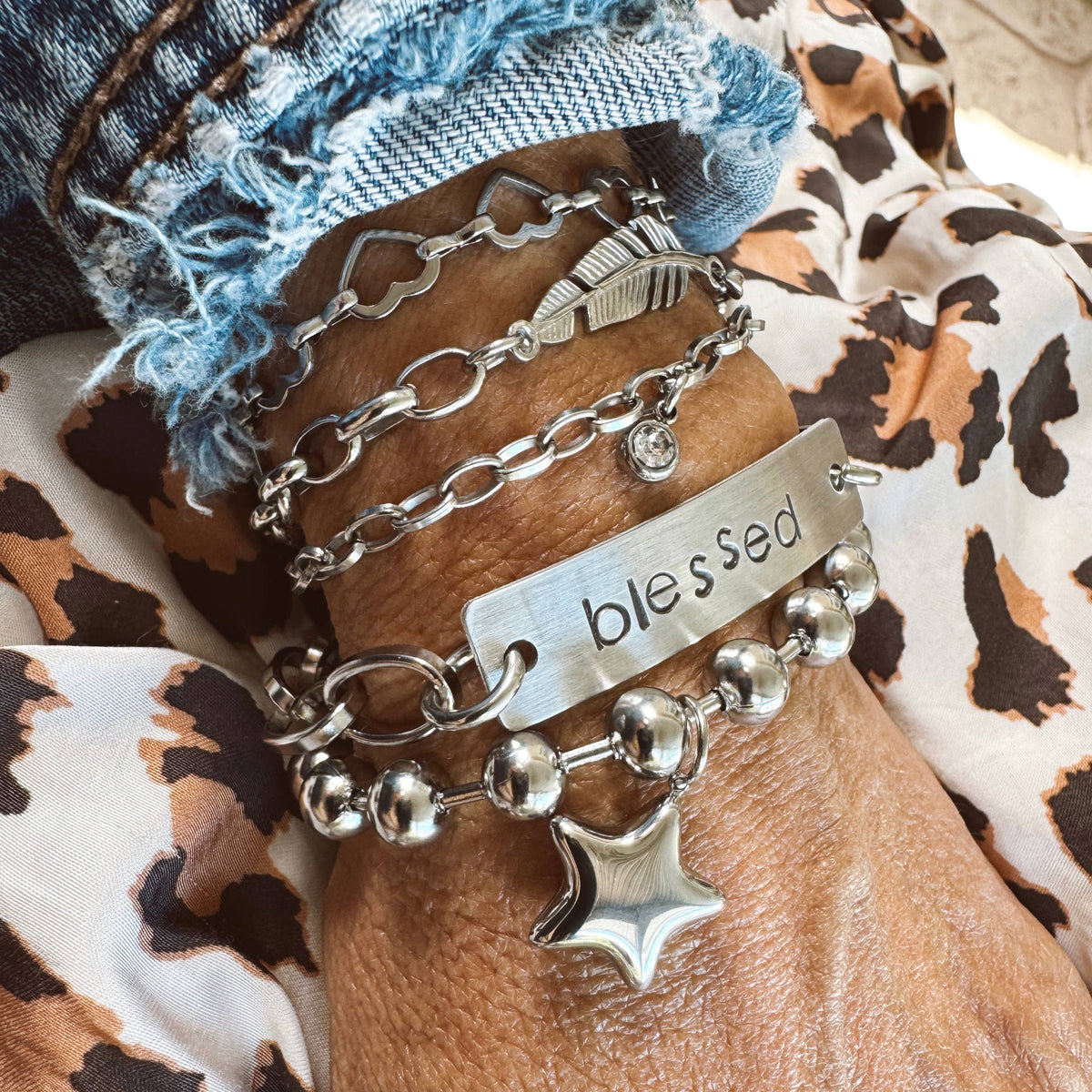 Hand Stamped Blessed Bracelet 