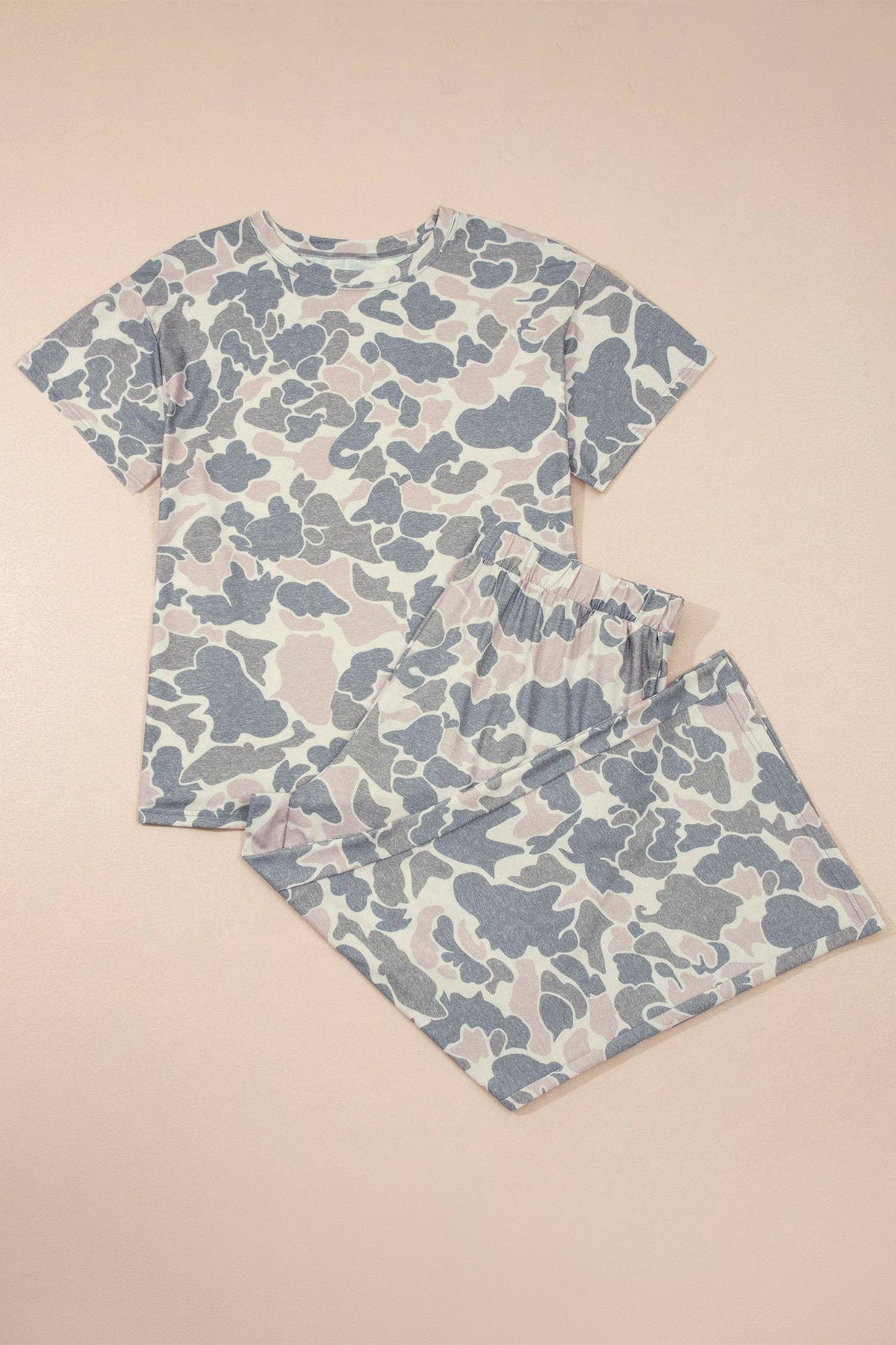 LALA LOO Plus Size Camo Top & Wide Leg Pants Set